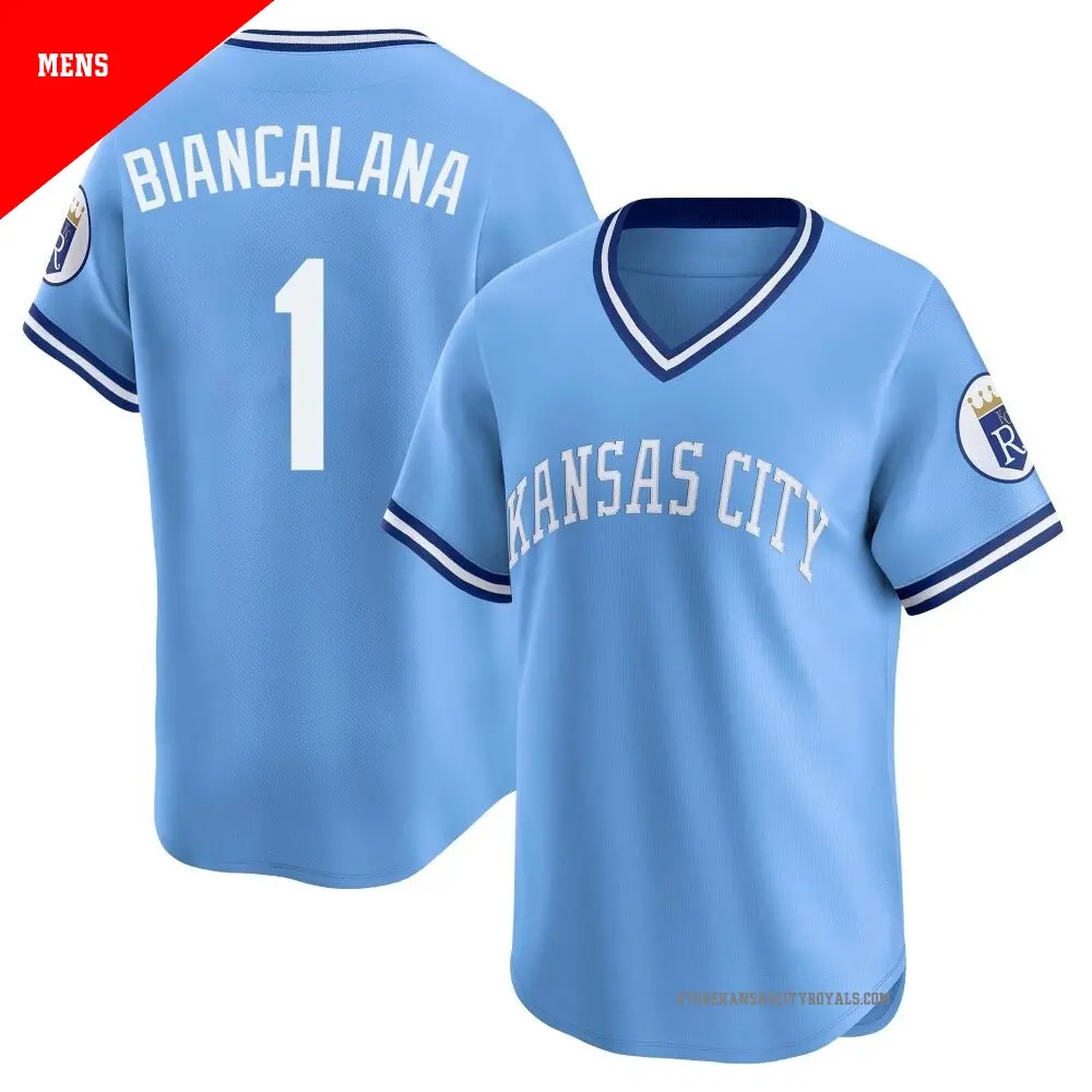 Men's #1 Buddy Biancalana Kansas City Royals Light Blue