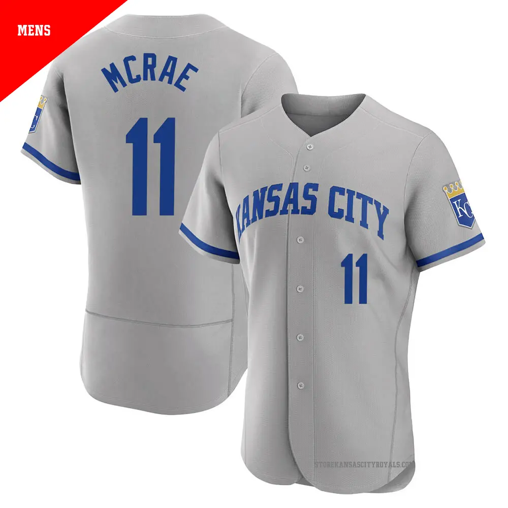 Men's ＃11 Hal Mcrae Kansas City Royals Gray Authentic 2022 Road Jersey