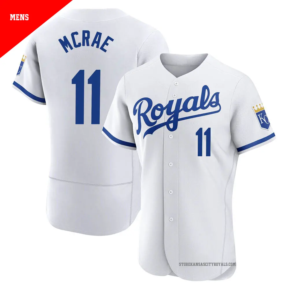 Men's ＃11 Hal Mcrae Kansas City Royals White Authentic 2022 Home Jersey