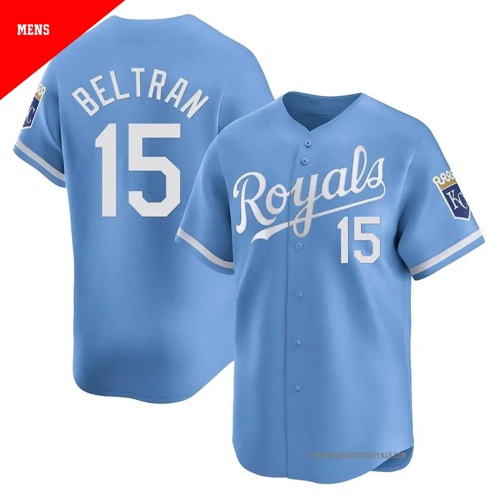 Men's ＃15 Carlos Beltran Kansas City Royals Light Blue Limited Alternate Jersey