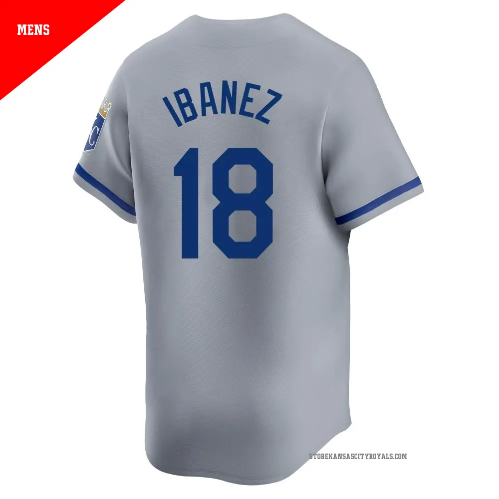 Men's #18 Raul Ibanez Kansas City Royals Gray Limited Away