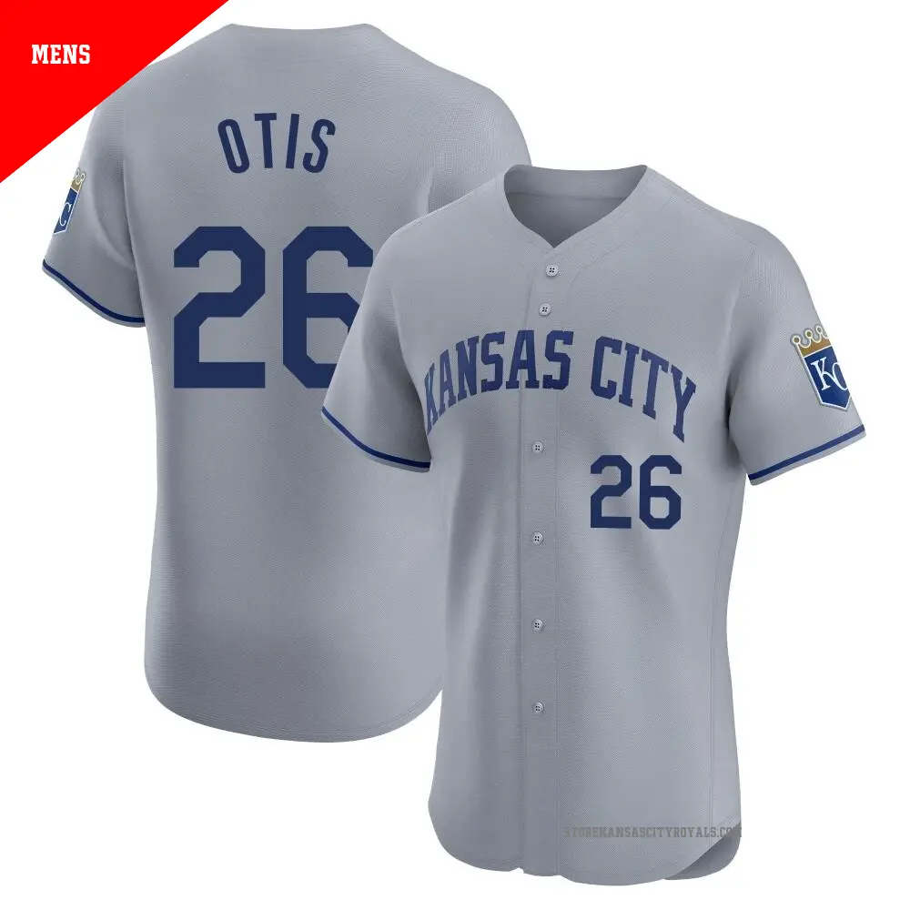 Men's ＃26 Amos Otis Kansas City Royals Gray Elite Road Jersey