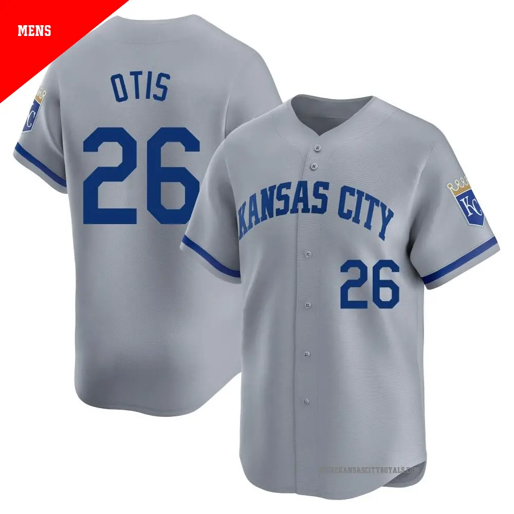 Men's ＃26 Amos Otis Kansas City Royals Gray Limited Away Jersey