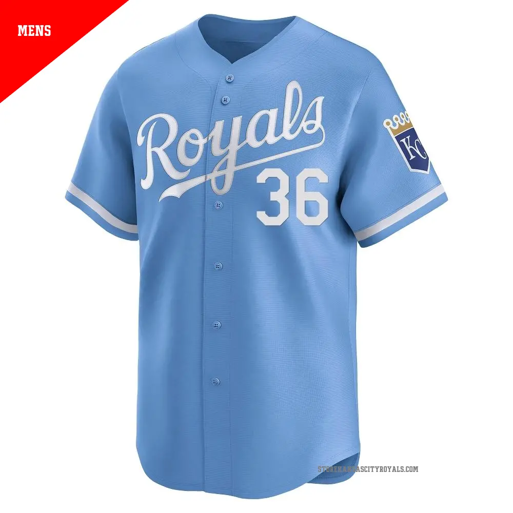 Men s 36 Gaylord Perry Kansas City Royals Light Blue Limited Alternate Jersey