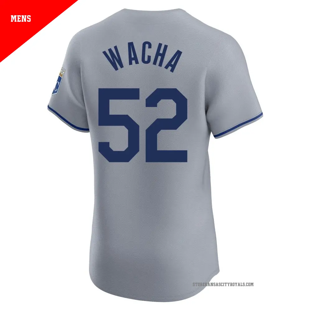 Men s 52 Michael Wacha Kansas City Royals Gray Elite Road Jersey