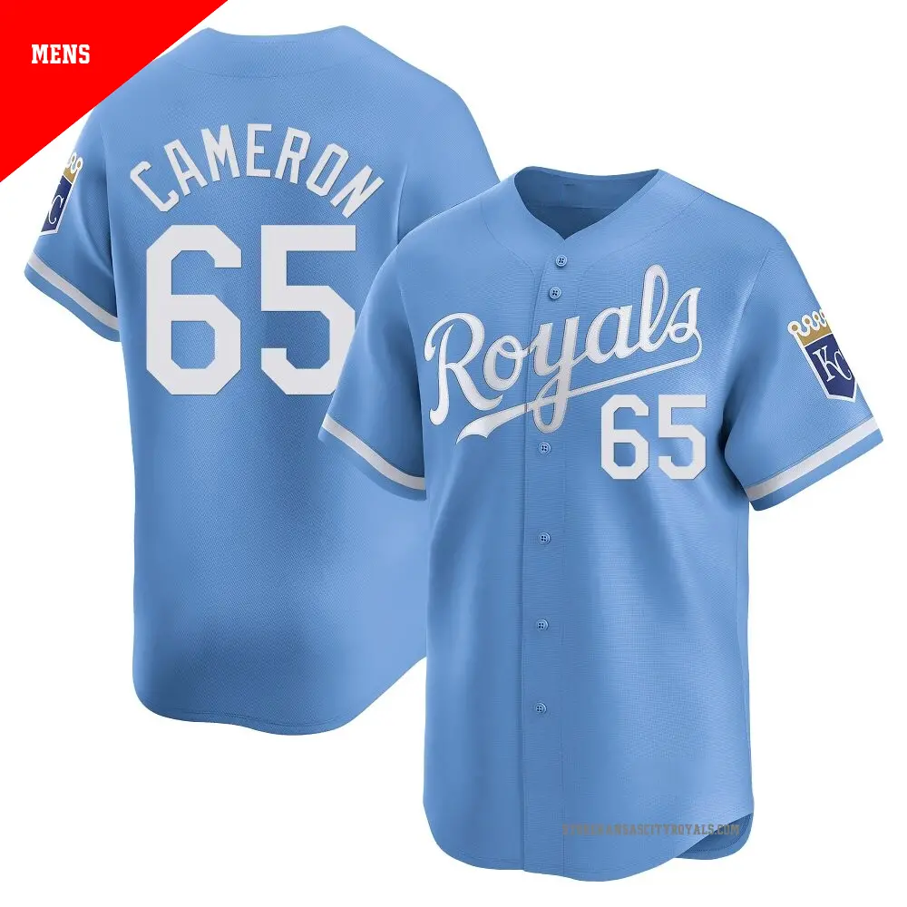Men's ＃65 Noah Cameron Kansas City Royals Light Blue Limited Alternate Jersey