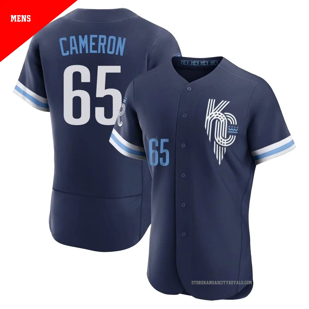 Men's ＃65 Noah Cameron Kansas City Royals Navy Authentic 2022 City Connect Jersey