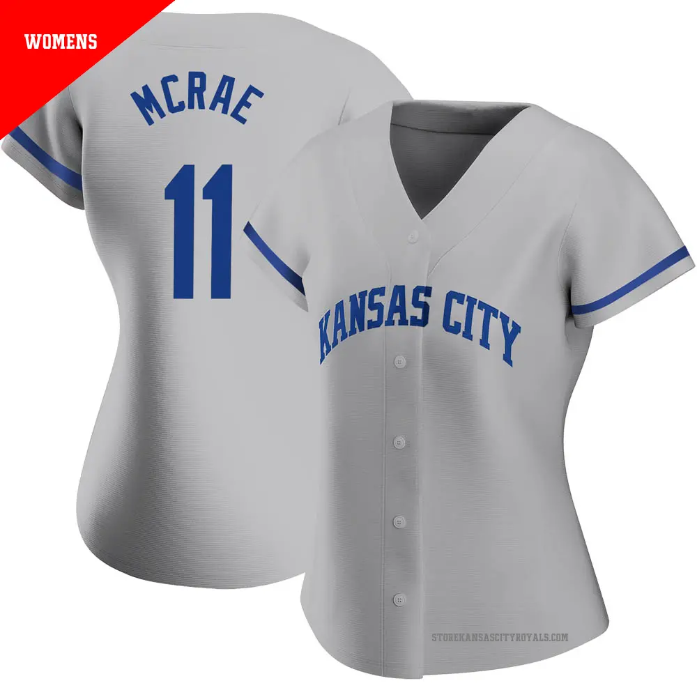 Women's ＃11 Hal Mcrae Kansas City Royals Gray Authentic 2022 Road Jersey
