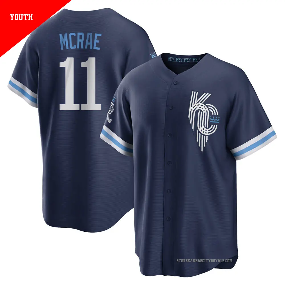 Youth ＃11 Hal Mcrae Kansas City Royals Navy Replica 2022 City Connect Jersey