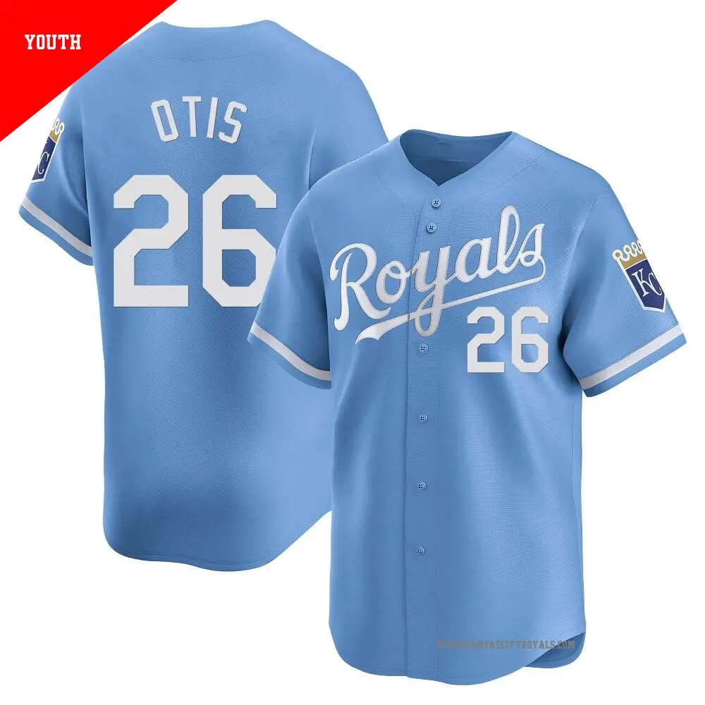 Youth ＃26 Amos Otis Kansas City Royals Light Blue Limited Alternate Jersey